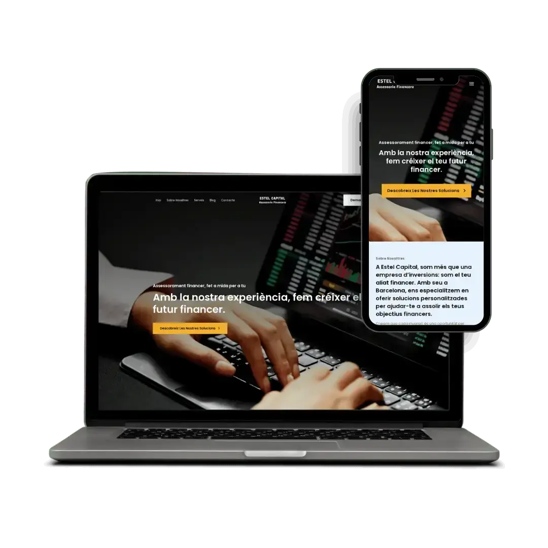 Website mockup on laptop and phone