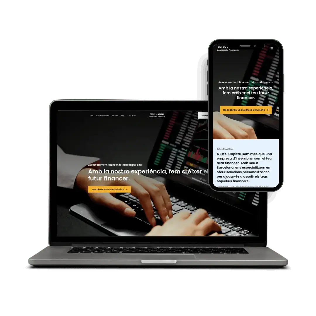 Website mockup on laptop and phone