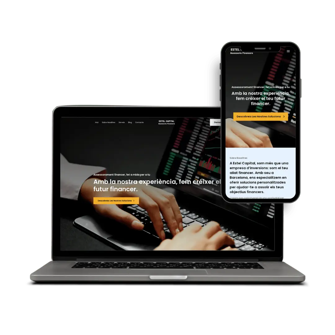 Website mockup on laptop and phone